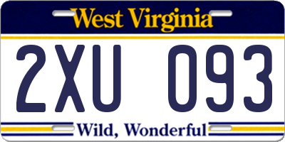 WV license plate 2XU093