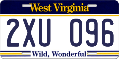 WV license plate 2XU096