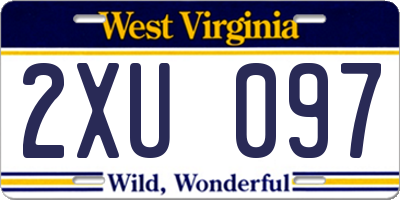 WV license plate 2XU097