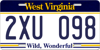 WV license plate 2XU098