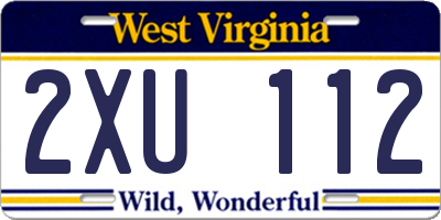 WV license plate 2XU112