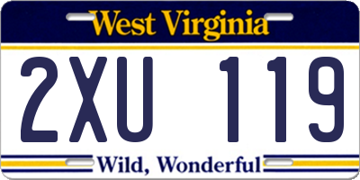 WV license plate 2XU119