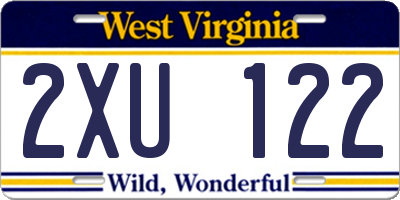 WV license plate 2XU122