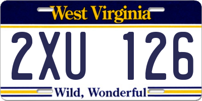 WV license plate 2XU126