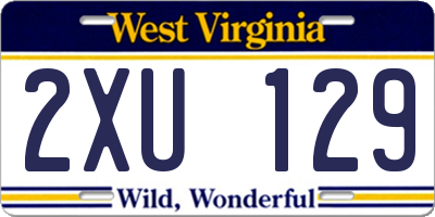 WV license plate 2XU129
