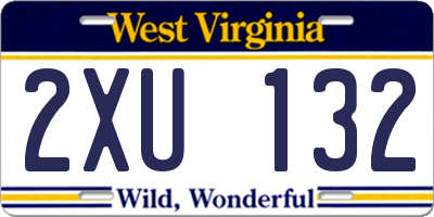 WV license plate 2XU132