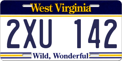 WV license plate 2XU142