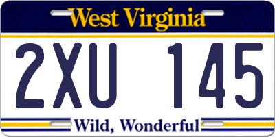 WV license plate 2XU145