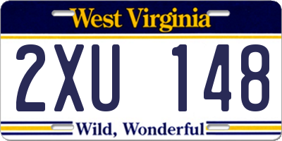 WV license plate 2XU148