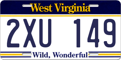 WV license plate 2XU149