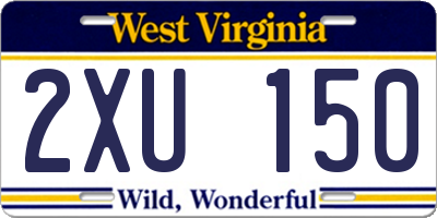 WV license plate 2XU150