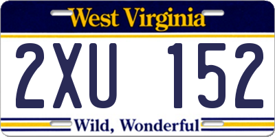WV license plate 2XU152