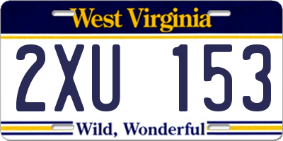 WV license plate 2XU153