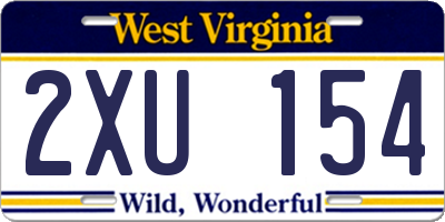 WV license plate 2XU154