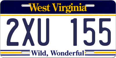 WV license plate 2XU155