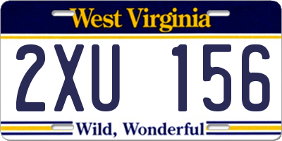 WV license plate 2XU156