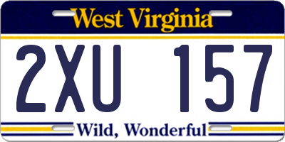 WV license plate 2XU157