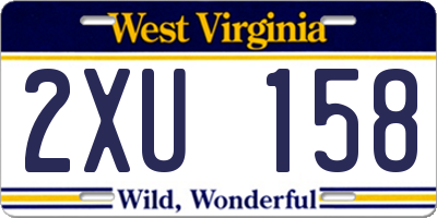 WV license plate 2XU158