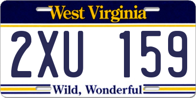 WV license plate 2XU159