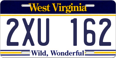 WV license plate 2XU162