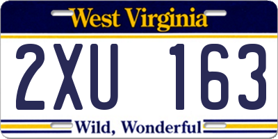 WV license plate 2XU163