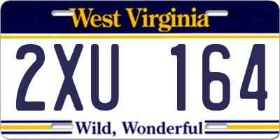 WV license plate 2XU164