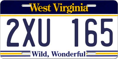WV license plate 2XU165