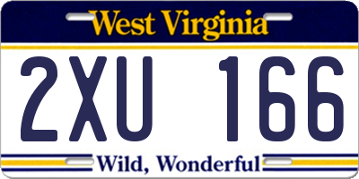 WV license plate 2XU166