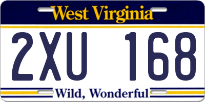 WV license plate 2XU168