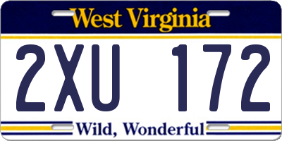WV license plate 2XU172