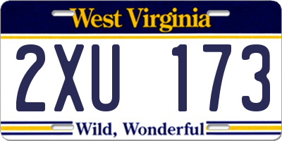 WV license plate 2XU173