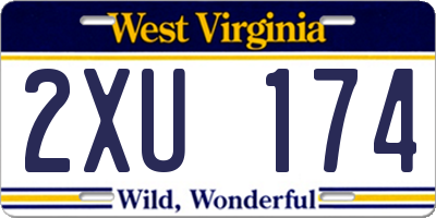 WV license plate 2XU174
