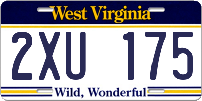 WV license plate 2XU175