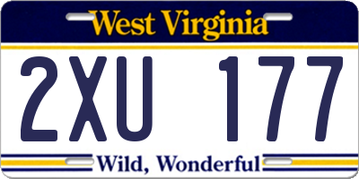 WV license plate 2XU177