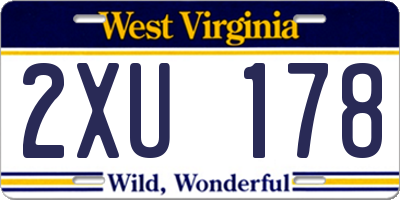 WV license plate 2XU178