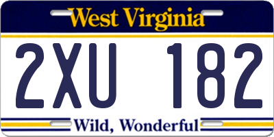 WV license plate 2XU182