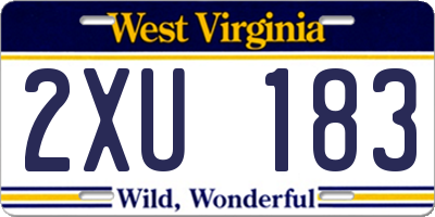 WV license plate 2XU183
