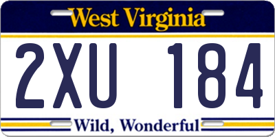 WV license plate 2XU184