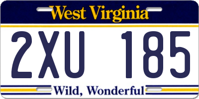 WV license plate 2XU185