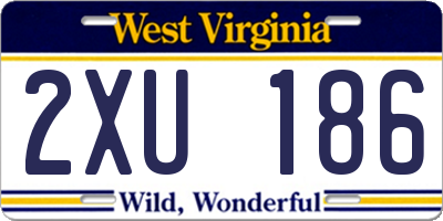 WV license plate 2XU186