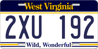 WV license plate 2XU192