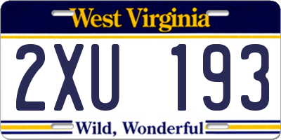 WV license plate 2XU193