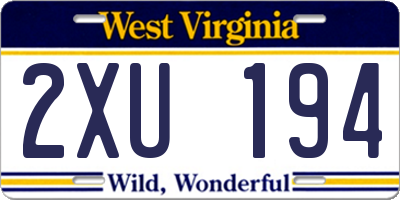 WV license plate 2XU194