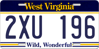 WV license plate 2XU196