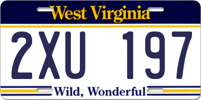 WV license plate 2XU197
