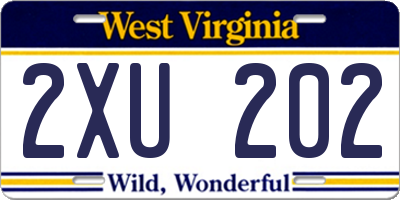 WV license plate 2XU202
