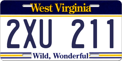 WV license plate 2XU211