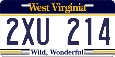 WV license plate 2XU214