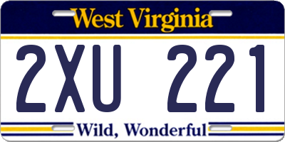 WV license plate 2XU221