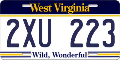 WV license plate 2XU223